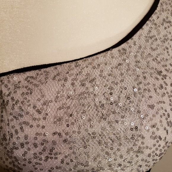 Ruby rox stunning silver black bodycon one shoulder party dress size small - Picture 3 of 8